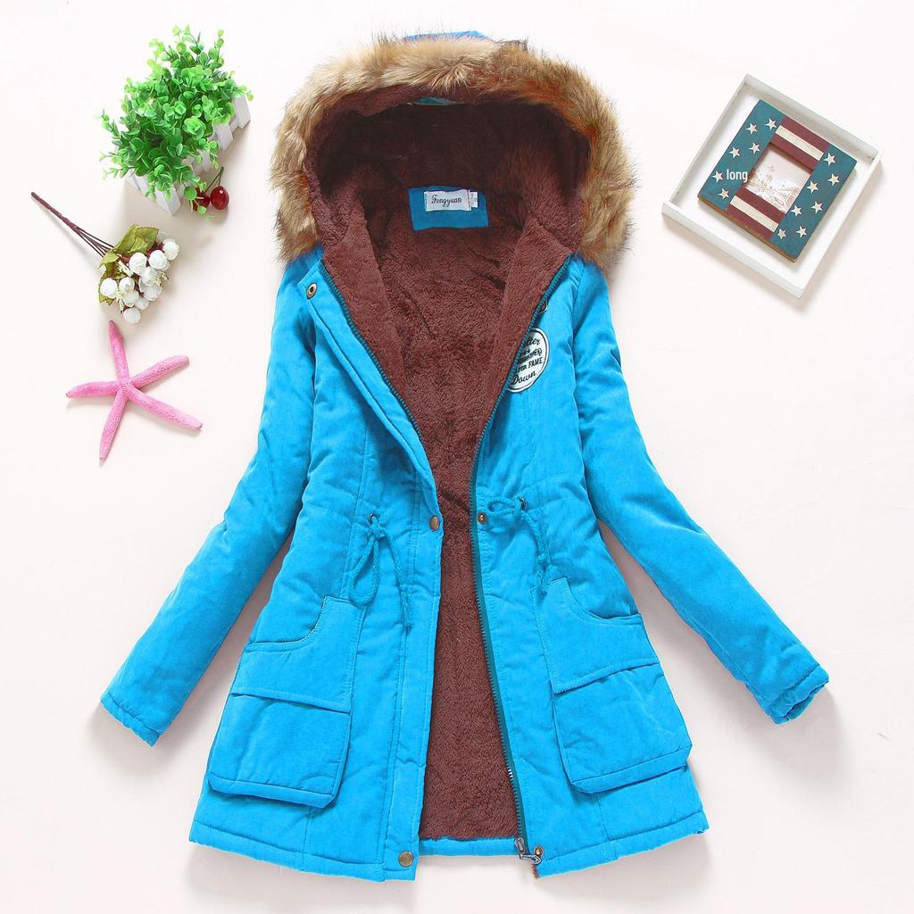 Giacca da donna in cotone spessa con cappuccio, stile coreano, Autunno/Inverno 2025