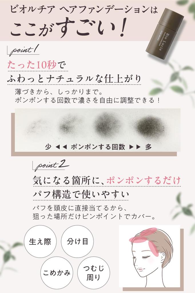 Bio Lucia Hair Foundation Hair Chalk x 3 Developed in collaboration with a hair Conceals gray conceals thinning and conceals For women and Bio Lucia &