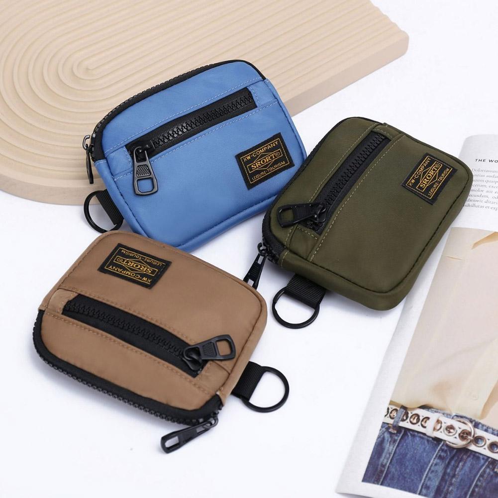 Oxford Cloth Coin Purse Portable Small Card Bag Casual Retro Canvas Zipper Key Holder Trend Youth Fashionable Oxford Cloth Purse