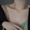 Women's Trendy Copper Transfer Bead Necklace with Micro-inlaid Collarbone Chain - Five Blessings Design, Colorfast Light Luxury Style