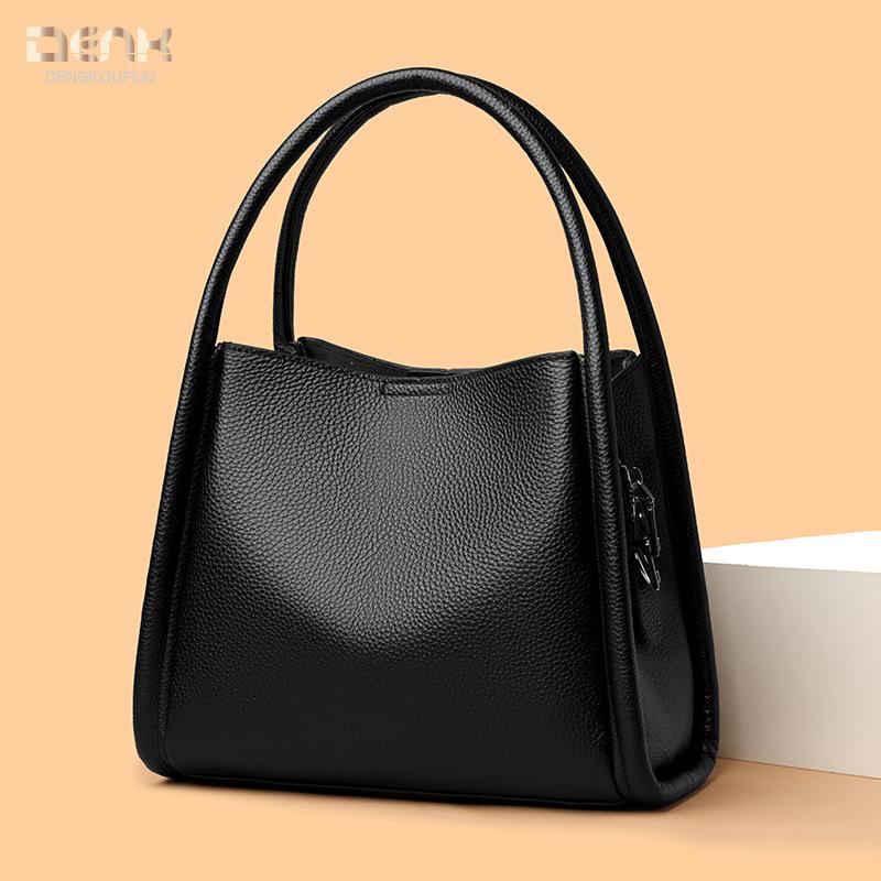 Genuine Leather Women's Bag Fashionable Large-capacity Bucket Bag Vegetable Basket Single-shoulder Crossbody Bag