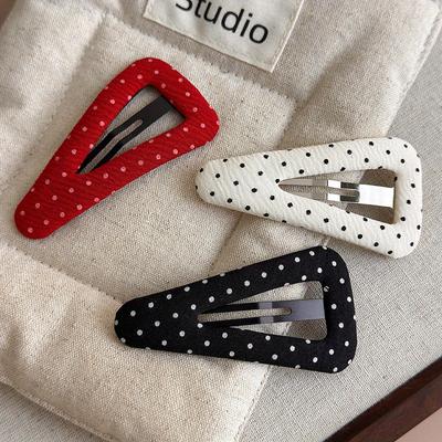 Korean Style Polka Dot Triangle Hair Clip Women's Fashionable and Simple BB Clip Hair Accessories