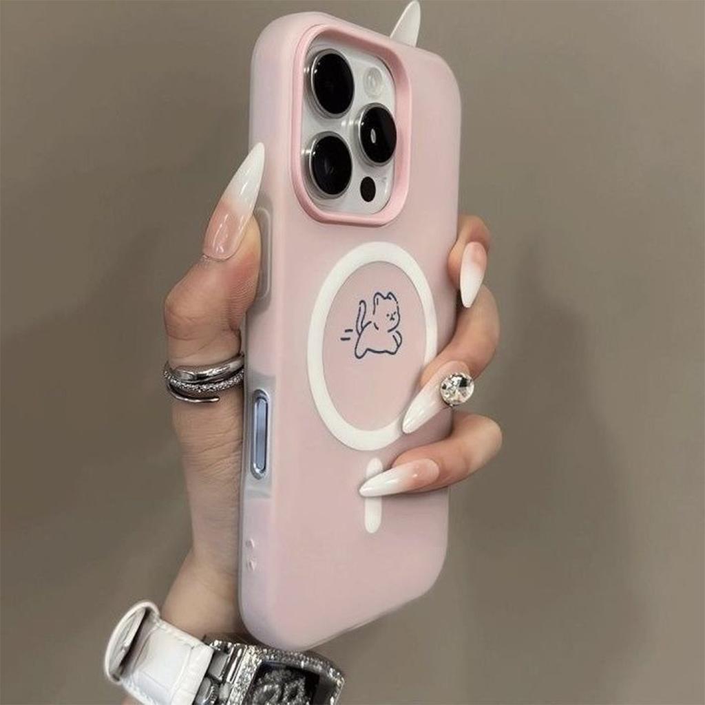 Jelly 2-in-1 Magnetische Handyhülle Abnehmbare 3-in-1 Handyhülle Transparent und Verdickt für Apple Sommer Mädchen