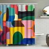 "Abstract Geometric Shower Curtain, Waterproof & Mildew-Resistant Bath Curtain With Vibrant Colors For Modern Art Home Decor"