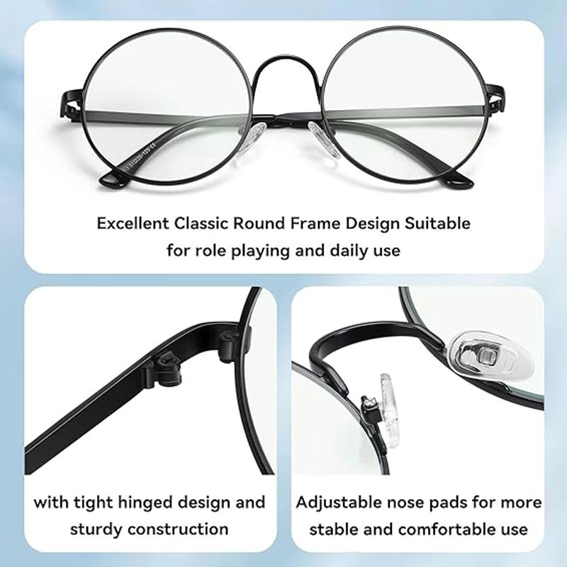 Men And Women Retro Round Blue Light Computer Mirror Reading Playing Games Eye Protection Decorative Glasses