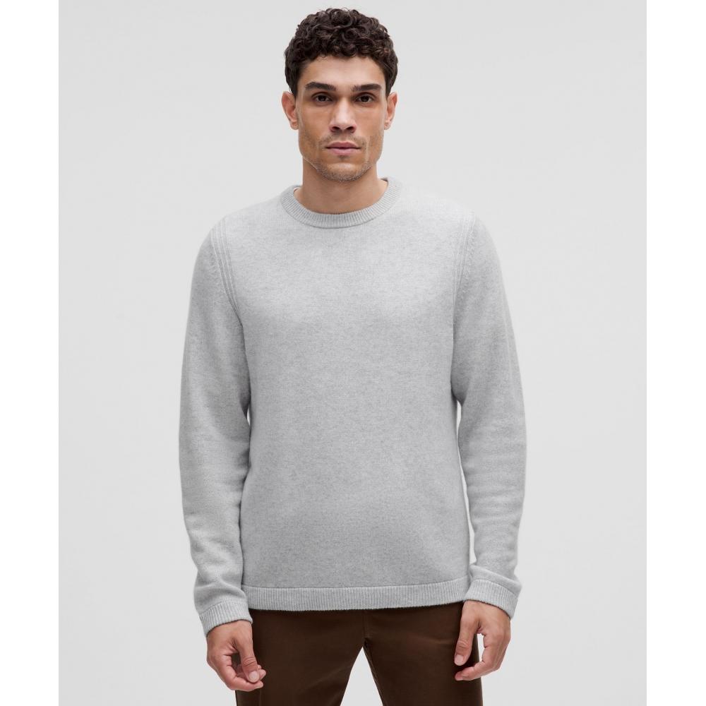 

Lululemon New Venture Cashmere Crewneck Sweater Heathered Silver Fox XXL