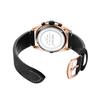 Megir Rose Black Luxury Chronograph Men Watches with Leather Strap