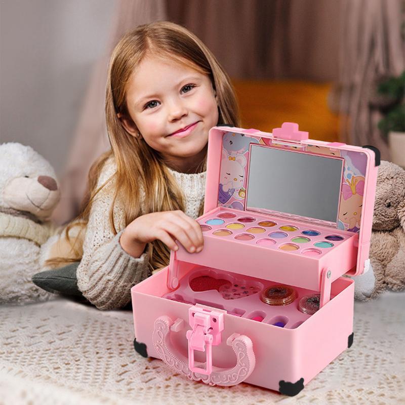 Children Makeup Cosmetics Pretend Playing Box Princess Make Up Girl Toy Play Set Lipstick Eye Shadow Safety Nontoxic Kit Toy Kid