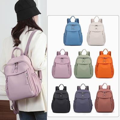 Damen Rucksack Einfarbig Leichtgewicht Mehrfach-Taschen Nylon Rucksack Studenten Reisetasche
