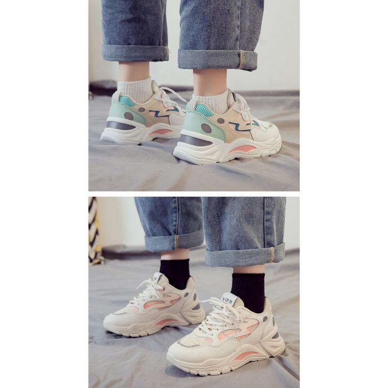 Damen Freizeitschuhe, Dicksohlige Dünne Mesh-Schuhe, Atmungsaktive Sportschuhe