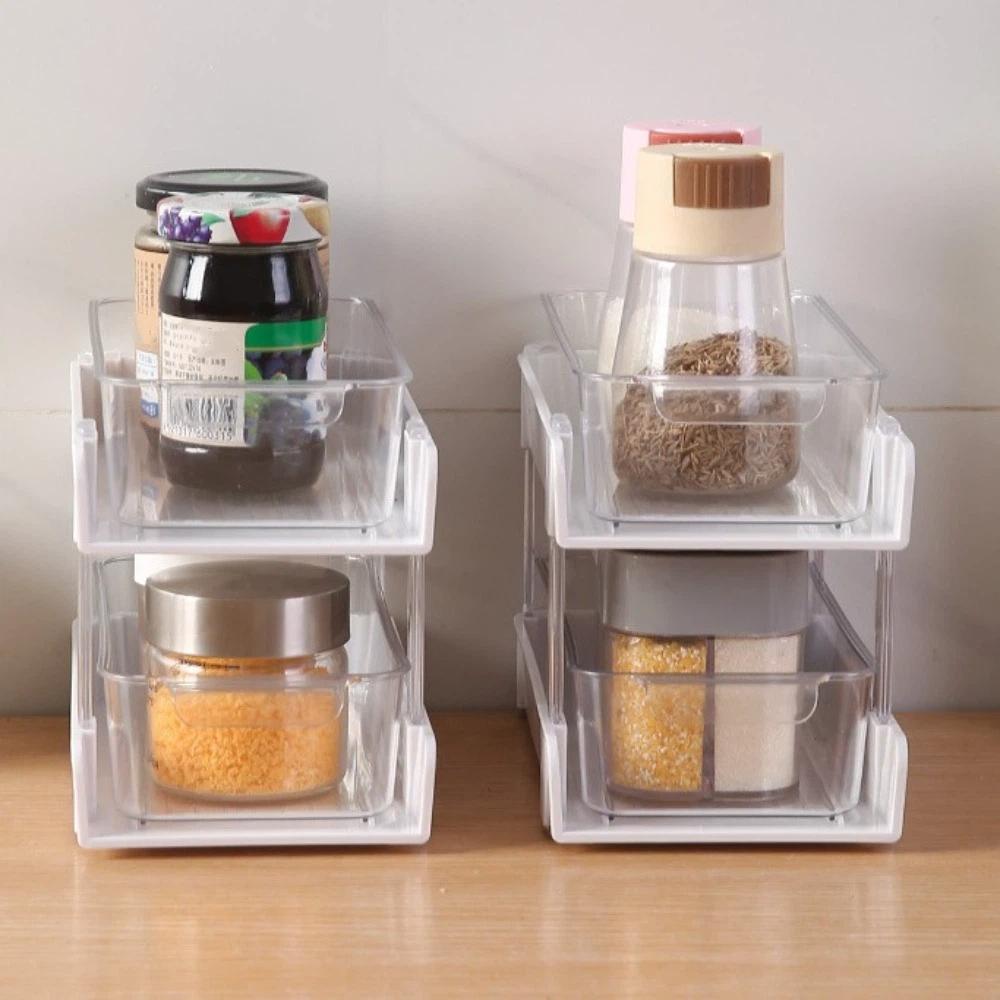 Storage Tray Desktop Storage Display Rack Removable Space Save 2 Layer Storage Shelf Stationery/Toiletries 2 Layer