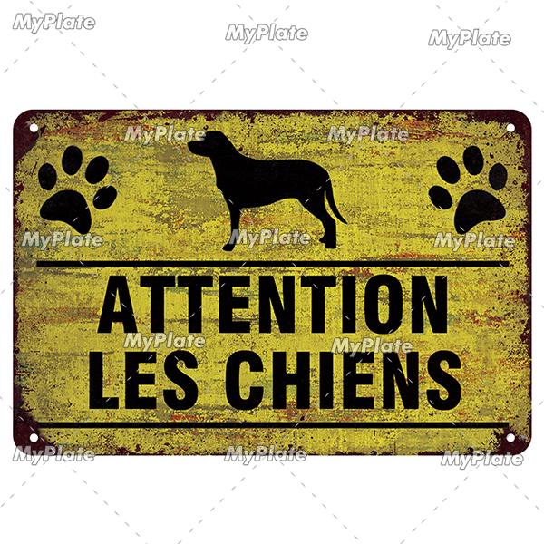 Attention Danger Words Metal Sign Vintage Plaque France Tin Sign Plate Wall Decor For Bar Club Man Cave Art Poster Custom