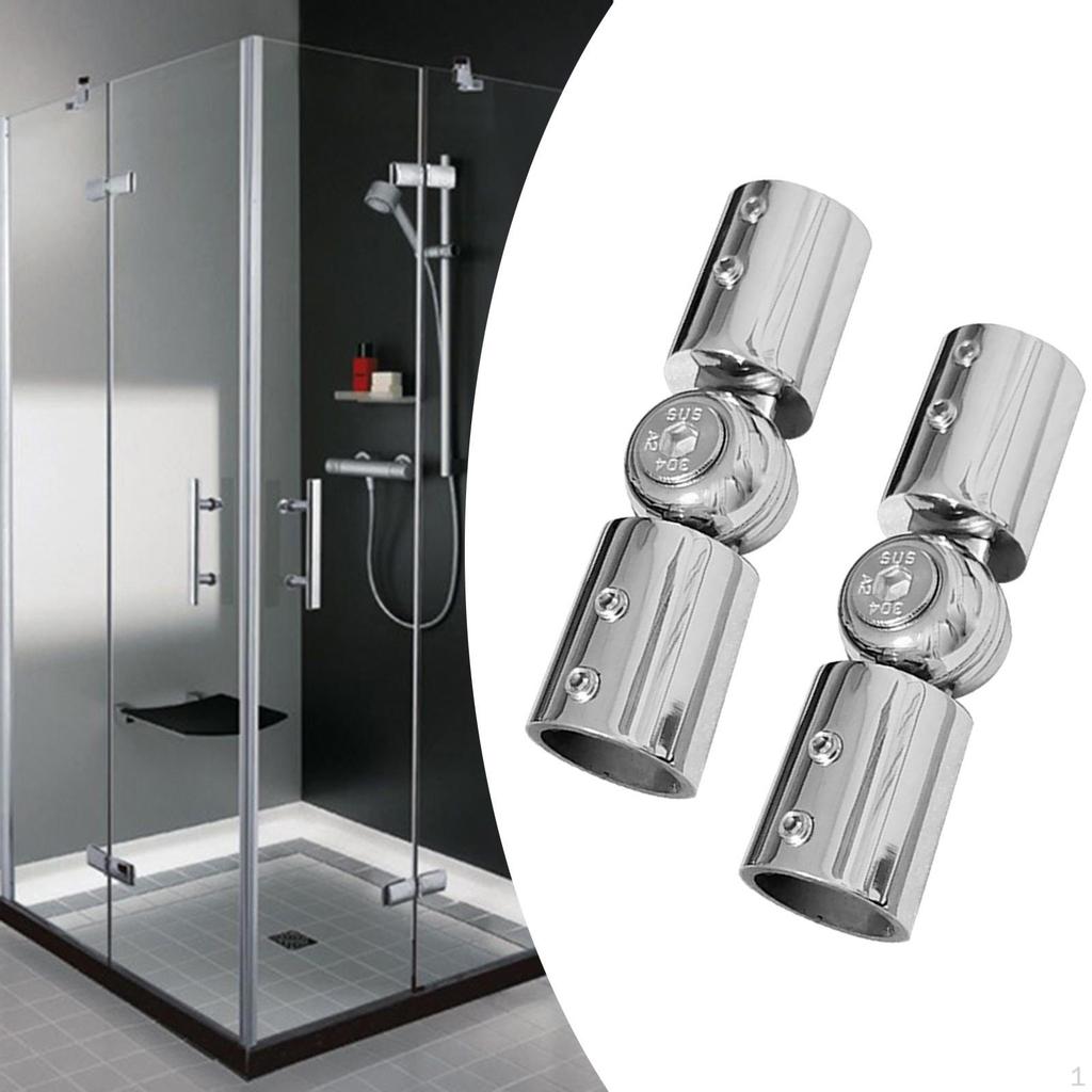 2 Stück Eckverbinder für Gardinenstangen mit Schrauben, Universalverbindung, Duschraum-Klappbogen