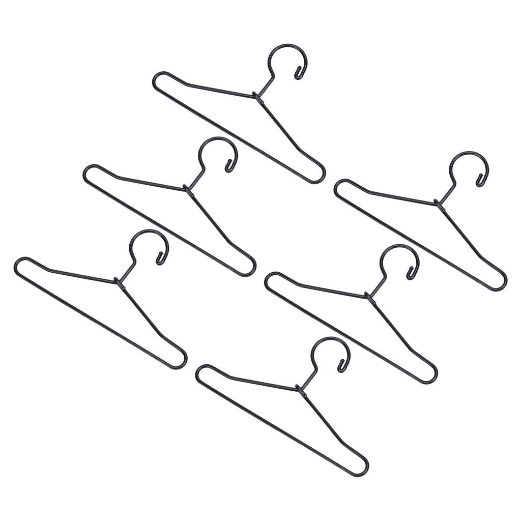 10Pcs Doll Clothes Hangers Metal Miniature Mini Cute Cartoon Closet Decor Accessories Black 65mm