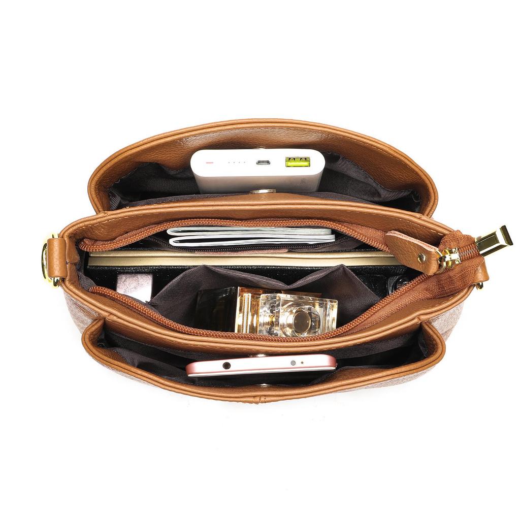 Elegant Genuine Leather Crossbody Handbag for Women - Large Capacity, Versatile Design