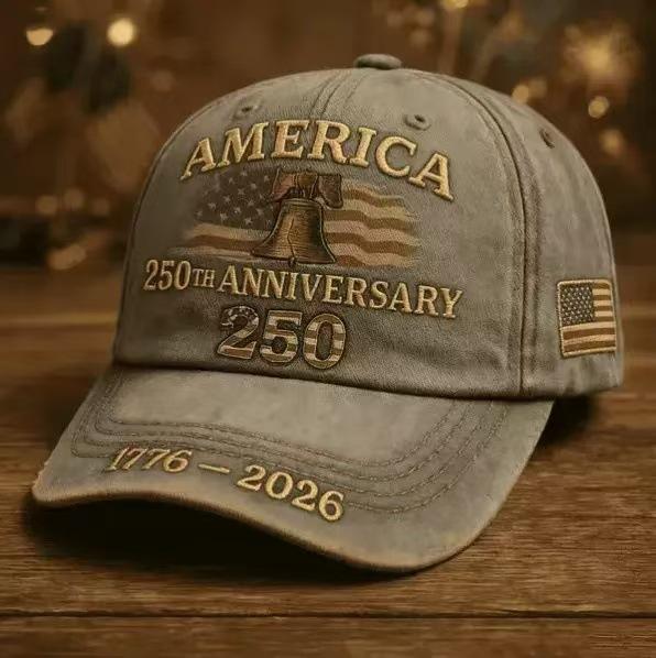 Partihandel - Vintage Sliten 250-årsjubileum Baseballkeps, 3D-tryckt/Broderad/Pufftryckt Hatt