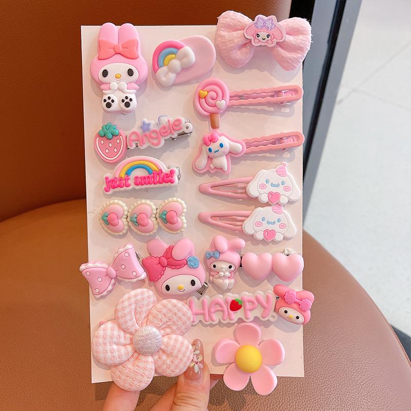 Set of 50 Pink Cute Hair Clips – Sweet Girly Bangs Clips, Japanese Cartoon Hair Accessories
