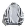 Men's Pink Beige Color Block Half Zip Sweatshirt, Casual Stand Collar Quarter Zip Pullover Top