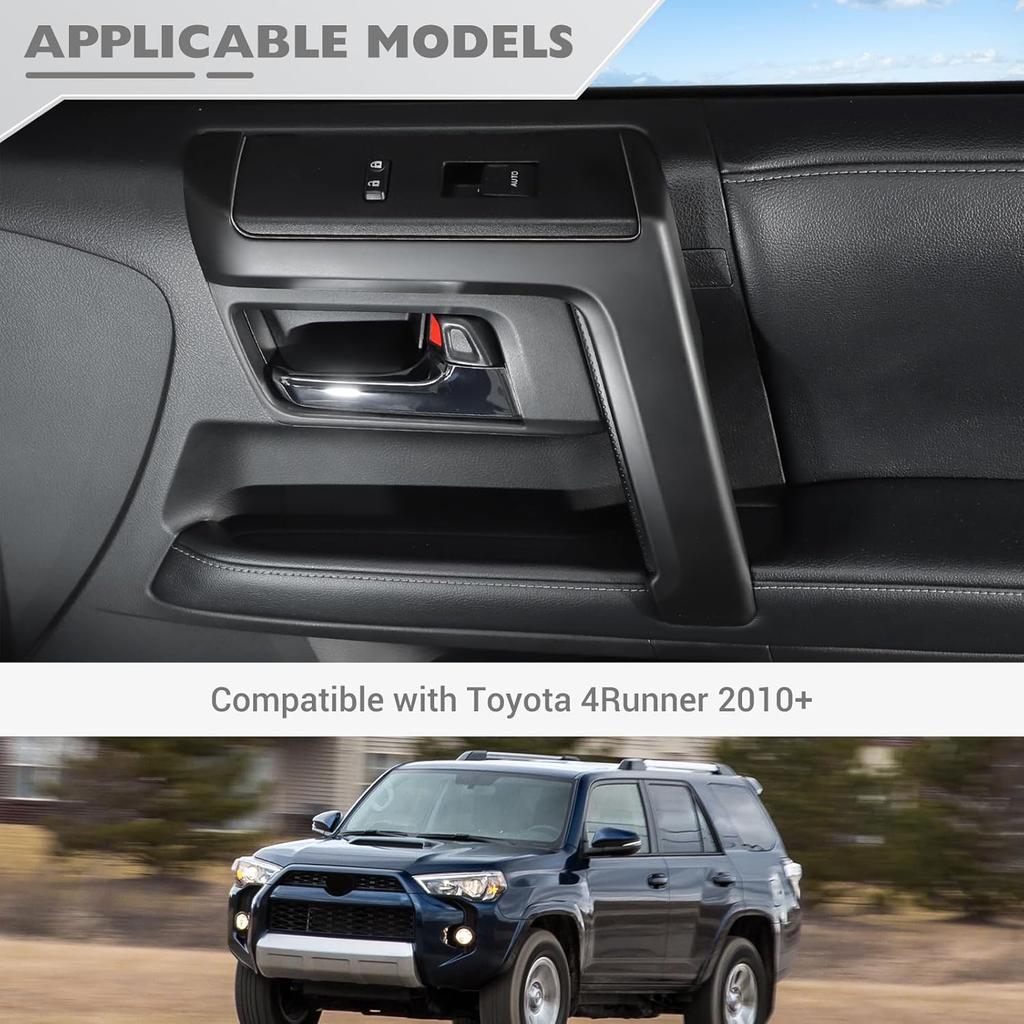 JeCar 4pcs for 4Runner Interior Door Handle Cover Trim for Toyota 4Runner 2010- Matt Black Interior Accessories