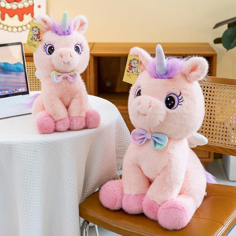 Jucărie de pluș Unicorn Stea Desen Animat Ponei Roz Drăguț Păpușă pentru Copii Cadou Fete