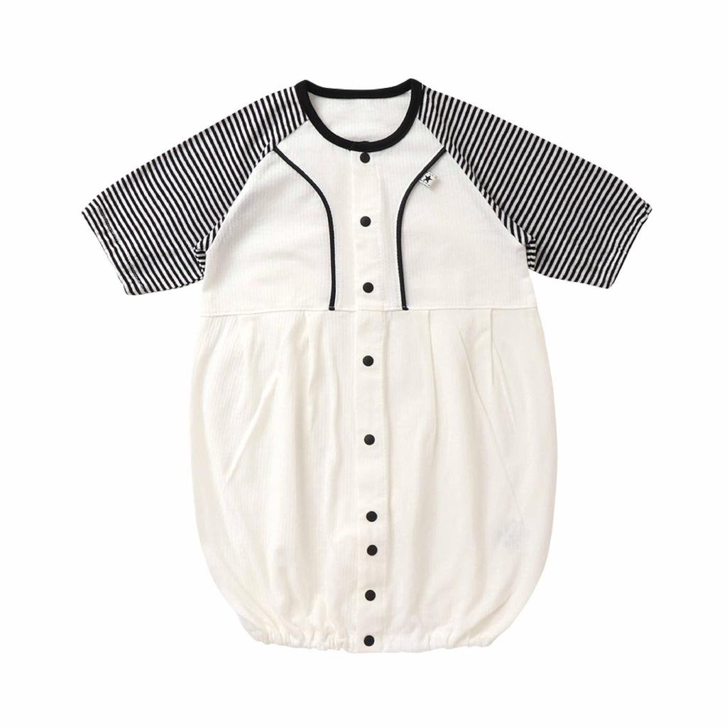De Border Raglan Jersey All Snap Newborn Baby Baby Clothes Cool Baby Shower Baby Gift Cool Cute Boy Girl Monochrome Black and White Cotton Material