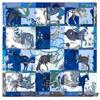 Luxury  Twill Silk Large Scarf Women Handmade Curling Horse Rider Animal Female Twill Square Shawl Fashionbelt Squarescarve