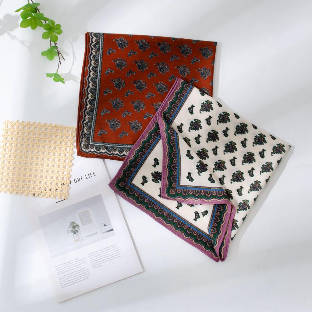 Double-Sided Cashew Print Wool Scarf: Elegant Women's Autumn Shawl