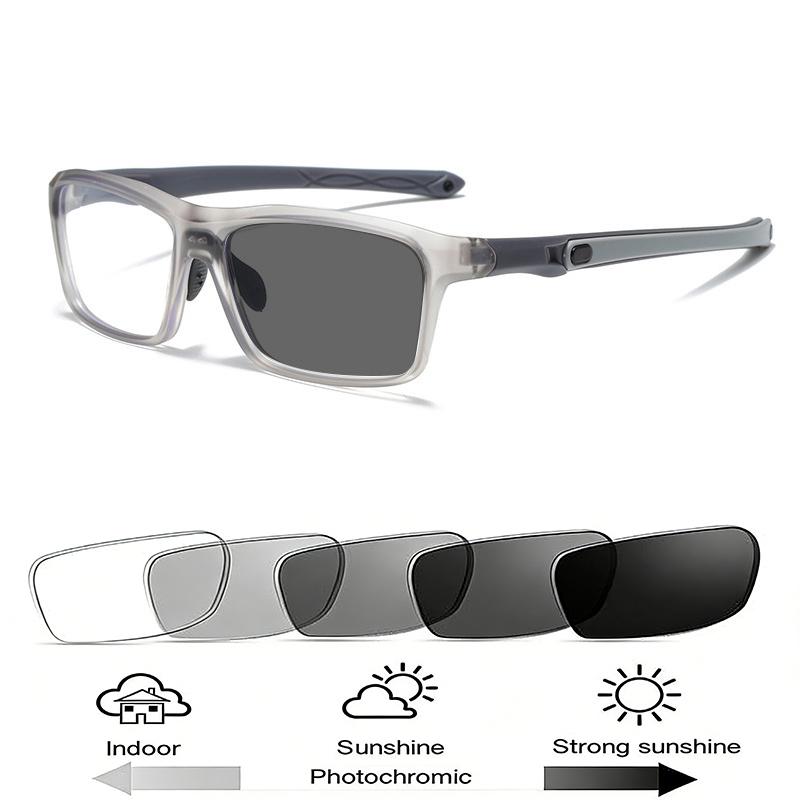 

Photochromic Sports Myopia Glasses Men TR90 Ultralight Radiation Protection Eyeglasses Anti Blue Light Reading Anti-slip Eyewear 0 очистить серый