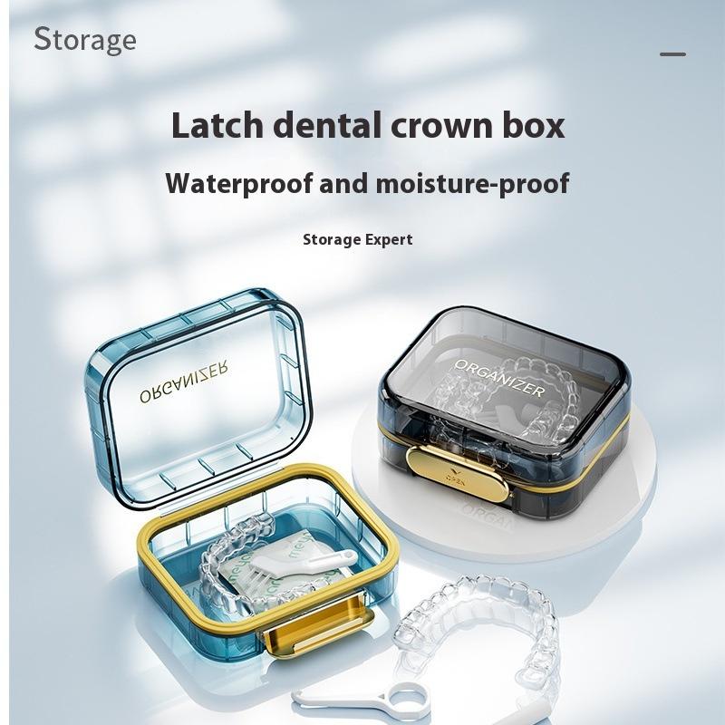 Lockable Waterproof Moisture Proof Dental Aligner Case Portable Denture Braces Storage Organizer