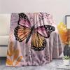 Flower Butterfly  Print Flannel Blanket, High quality Comfortable for All Seasons, Home Decor, Warmth and Comfort