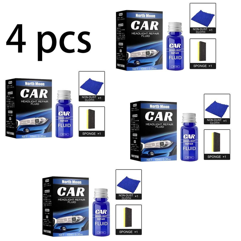 RAYHONG Scheinwerfer-Renovierungs- und Reparaturmittel (10ml Set), Autoscheinwerfer-Restaurationsmittel, Scheinwerferpolier- und Reparaturflüssigkeit 1 Set