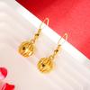 Genuine 18K Gold Color Hollow Bead Drop Earrings Simple Long Elegant Earrings for Women Fine Jewelry Gifts Not Fade