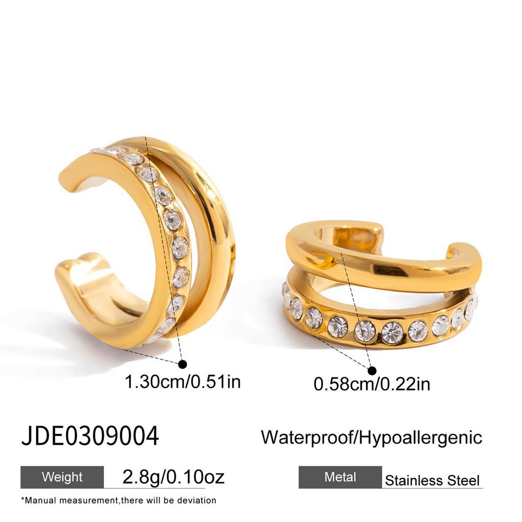 European and American stainless steel zircon stud earrings niche water drop earrings titanium steel jewelry