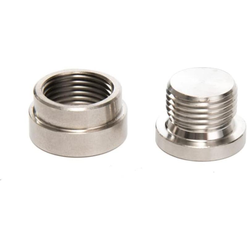 2Pcs Universal M18 X 1.5 O2 Oxygen Sensor Stepped Mounting Boss Nut Bung
