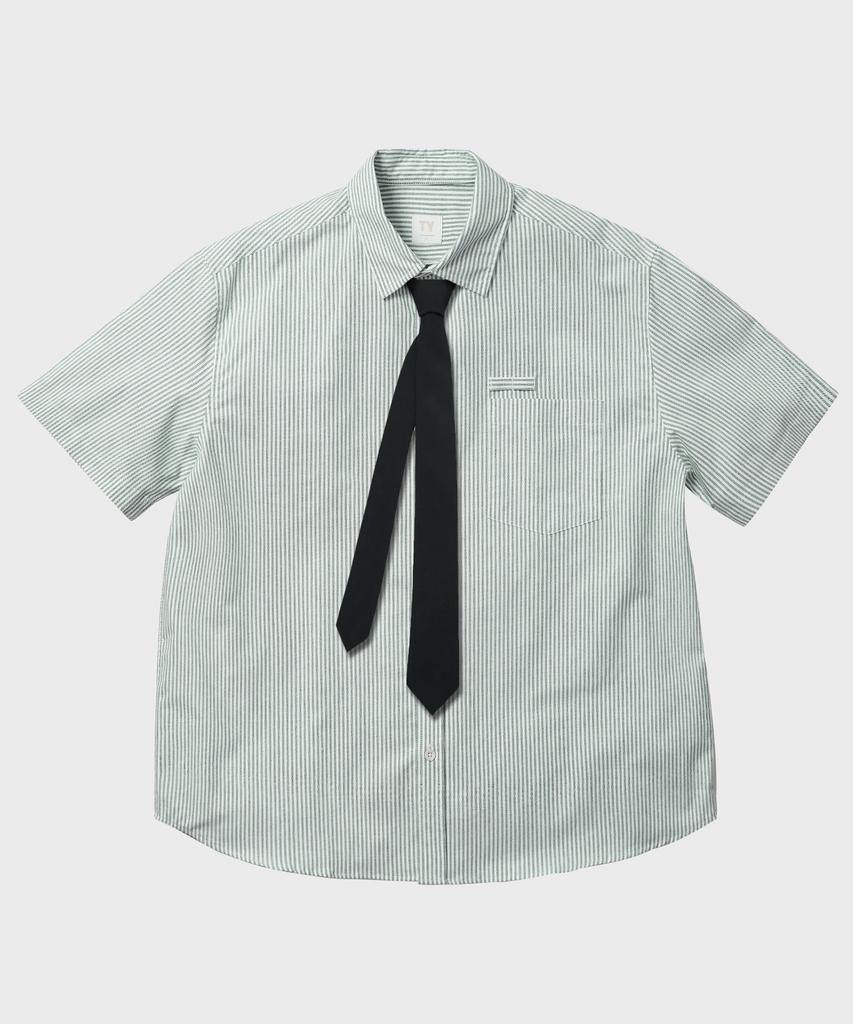 TY [Tie Set] All Day Stripe Half Shirt - Crop/Regular, 4 Colors (Type A)