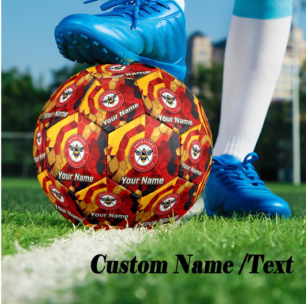 Size 5 Football Custom Name Text, Outdoor Training Soccer BallBrentford Football