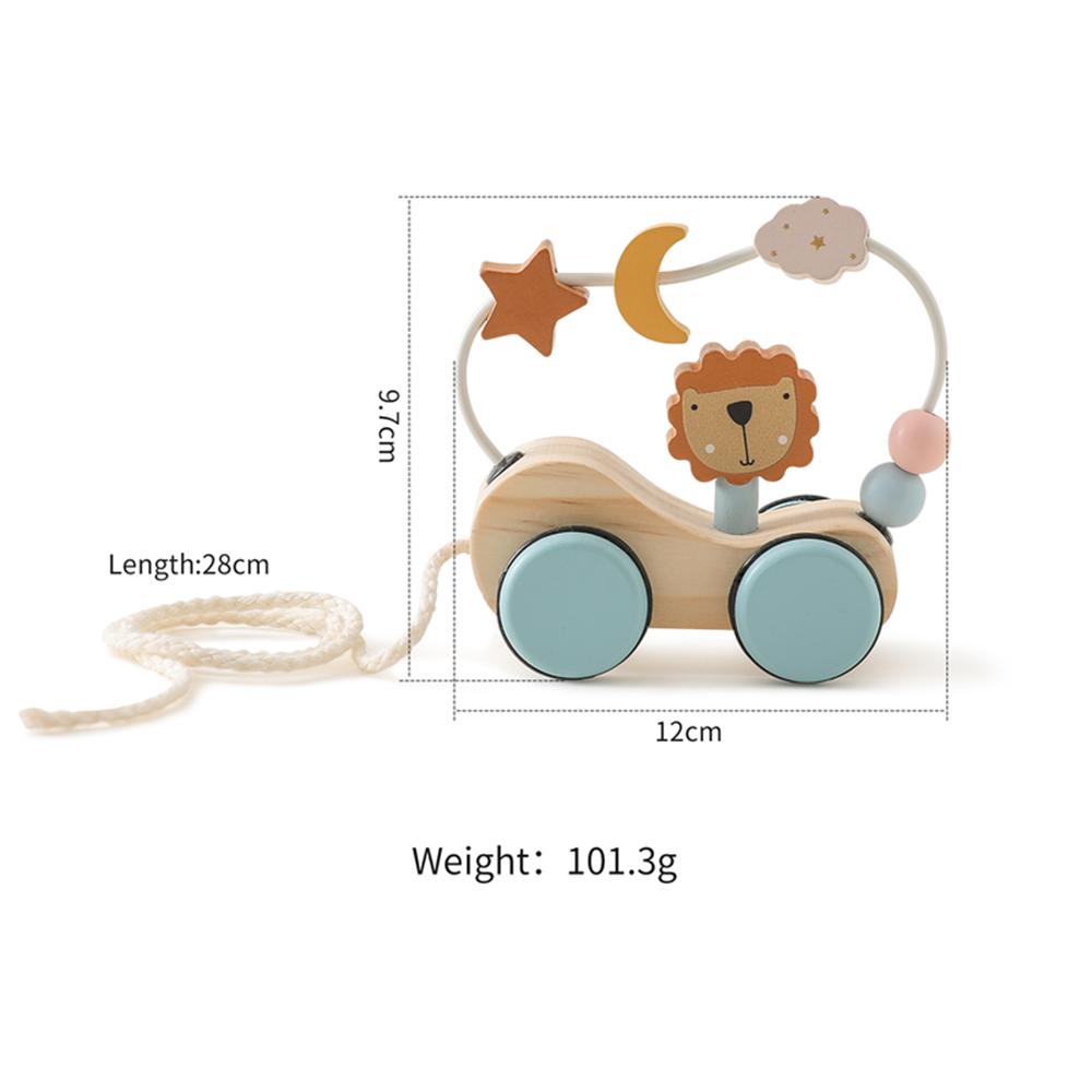

1PC Baby Wooden Toys Beech Wood Cartoon Lion Car Montessori Educational Toys Boy Girl Baby 0-12 Months Toys Newborn Gifts
