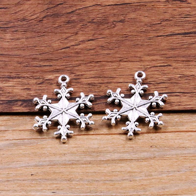 

12 DIY Рождественских подвесок-снежинок из цинкового сплава для украшений, сумок, телефонов и ожерелий