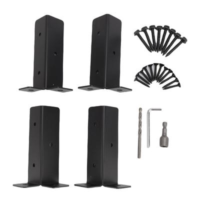 4 Stück Verstellbare Deckpfostenanker Basis Halterungssatz Passend für 1,5x1,5 2x2 2x4 4x4 Pfosten Schwerlast Reversibel Holzzaun für