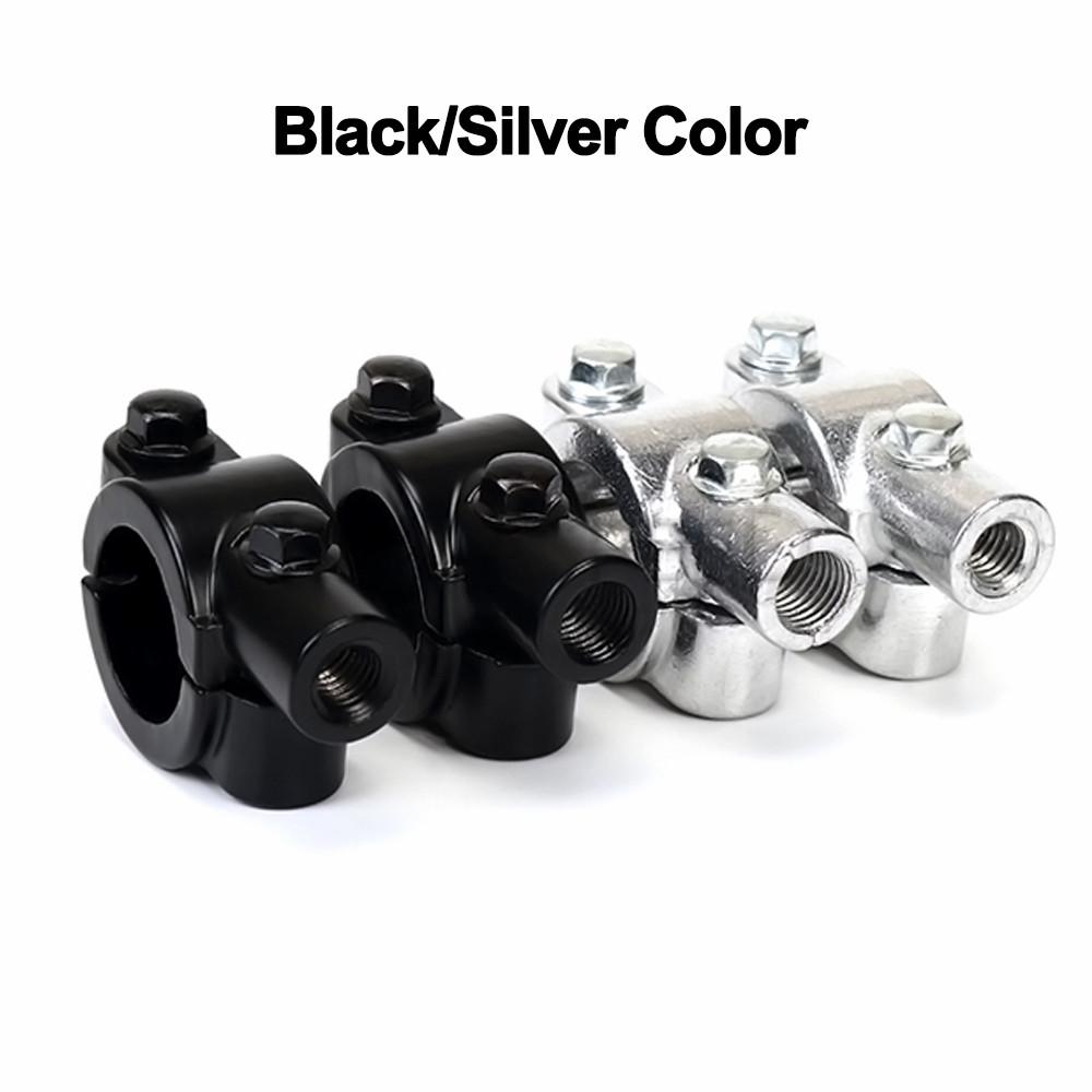 Pair 7/8" 22mm Motorcycle Handlebar Mirror Mount Clamp Aluminum 8mm/10mm Rearview Mirror Mount Holder Adaptor for Scooter