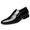 Classic PU Patent Leather Shoes for Men Casual Business Shoes Slip-on Formal Office Work Shoes for Male Party Wedding Oxfords