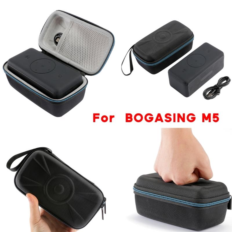 Square Speaker Bag Shockproof Carrying Storage Box for BOGASING M5 Speaker Bag with Inner Pocket Protective Holder
