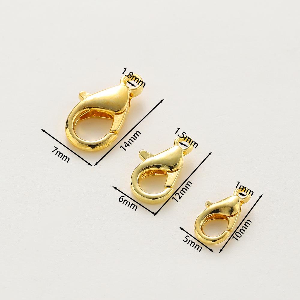 10 pièces/lot Chaîne d'extension de collier Plaqué Or 14K 18K Fermoirs mousqueton Anneaux de jonction Clips Pour Bijoux DIY Sac Artisanat