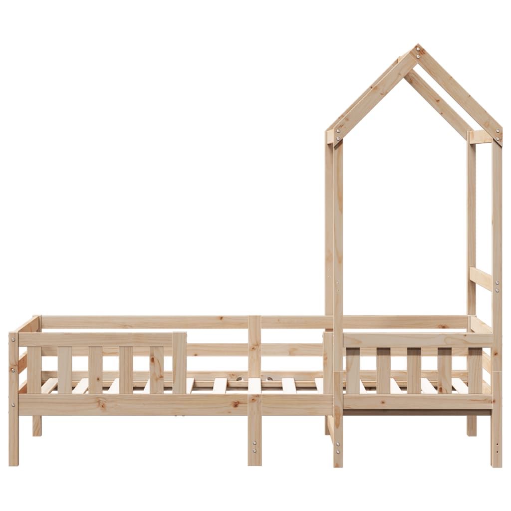 Solid Wood Bed with Canopy 75x190 Cm Pine
