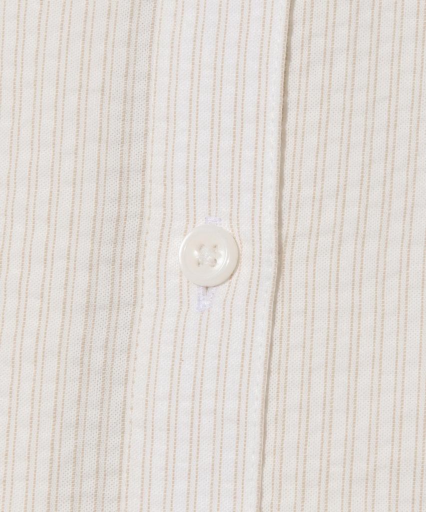 LEE Women Seersucker String Short Sleeve Shirt Beige
