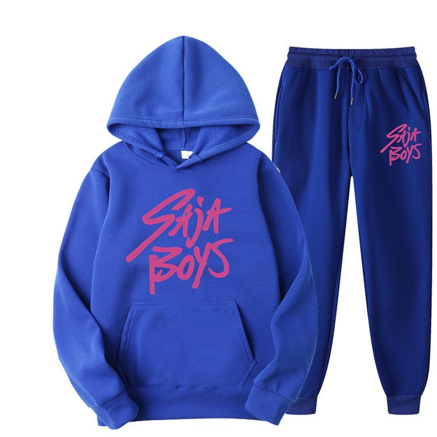 New Saja Boys Sweater Two-piece Men's and Women's Fleece Hoodie Set
