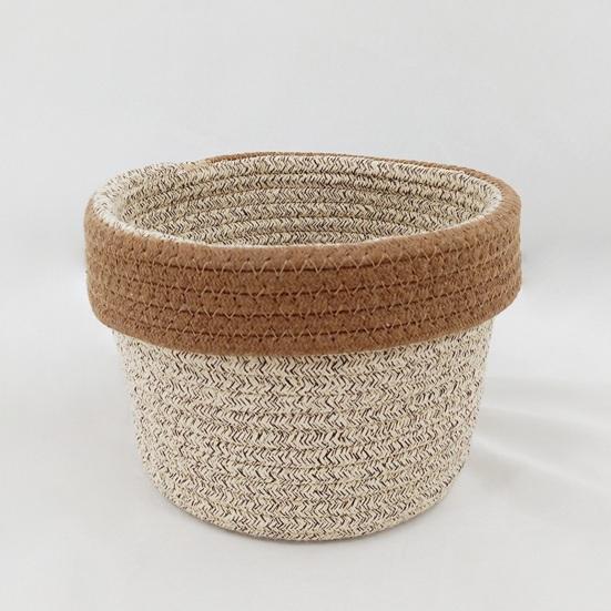 Cotton Rope Basket Large Toys Storage Woven Basket Decorative Round Closet Organizer for Clothes Towels Blankets