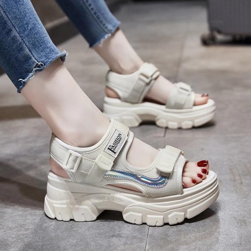

New Style Women s Sandals with Heightening Effect, Breathable Beach Shoes 40 бежевий