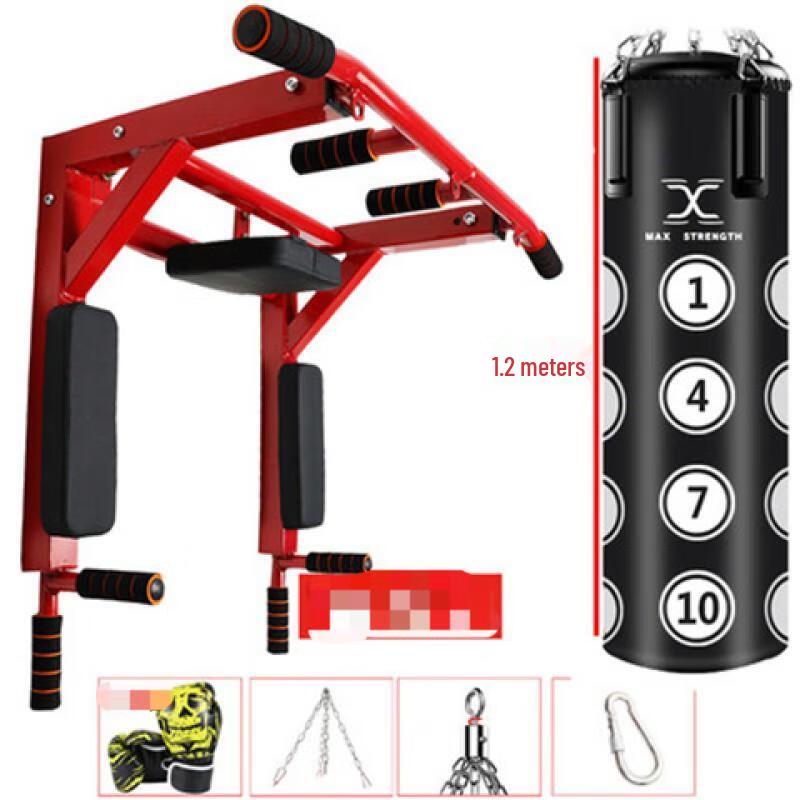 Indoor Wall-Mounted Pull-Up Bar & Sandbag Set