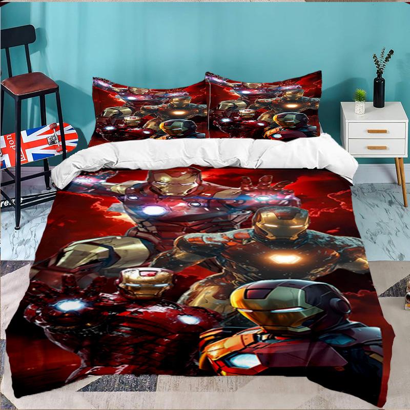 Iron In Action 3PCS Bedding set,Ideal for 1pc Duvet Cover And 2pcs Pillowcases Perfect for Fan gift,Ideal for Bedroom, Dormitory